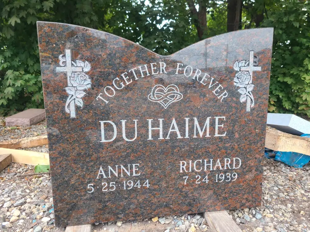 Granite Upright Headstone hand-carved by Upright Headstone Guide in NJ — image 2
