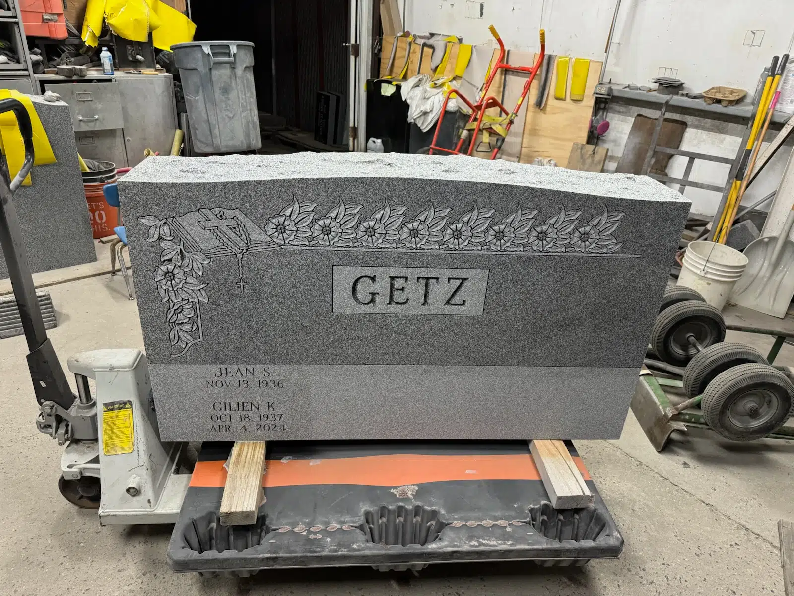 Granite Upright Headstone hand-carved by Upright Headstone Guide in NJ — image 5
