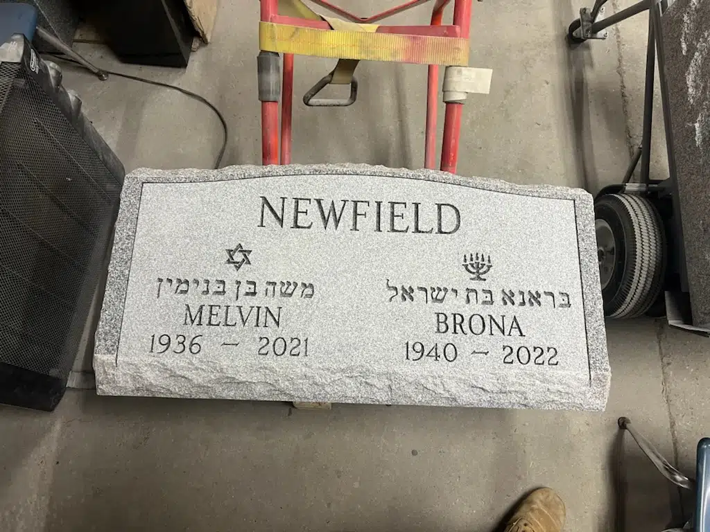 Granite Upright Headstone hand-carved by Upright Headstone Guide in NJ — image 3