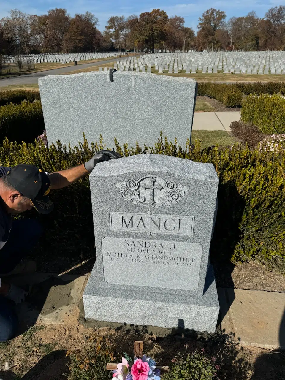 Granite Upright Headstone hand-carved by Upright Headstone Guide in NJ — image 7